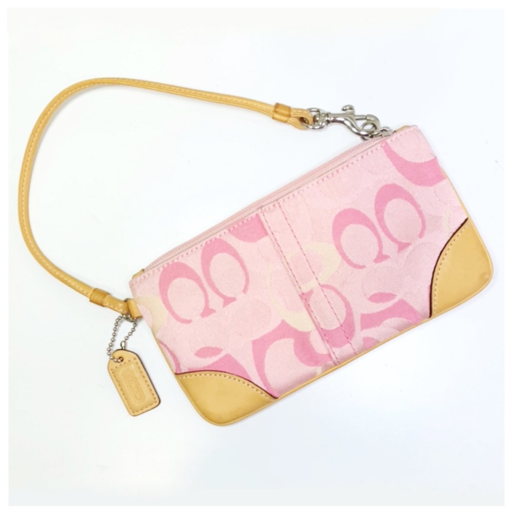 COACH Pink Optic Signature Wristlet
